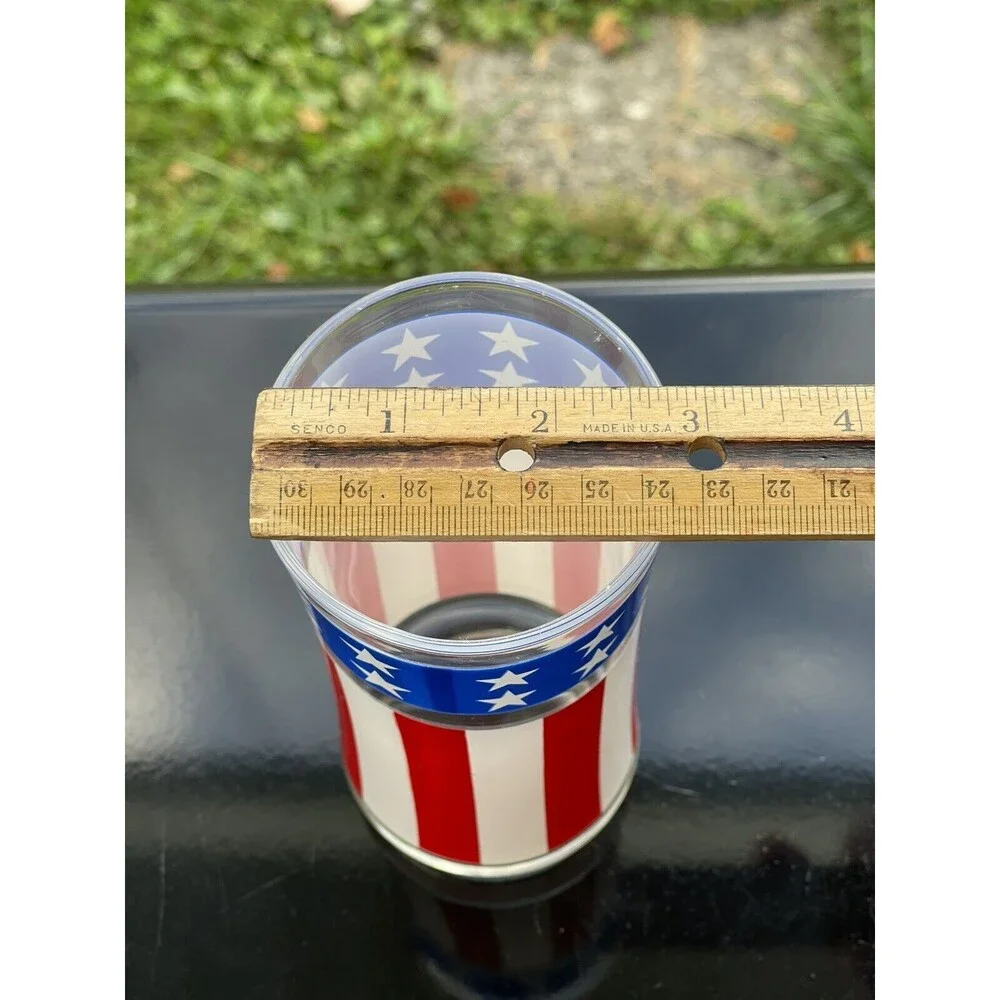 1 Vintage‎ Libbey American Flag Drinking Glass USA Stars And Stripes Patriotic